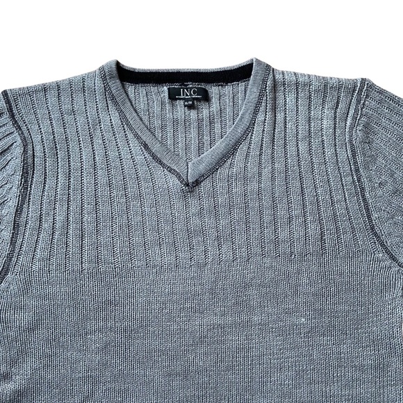 INC Mens V Neck Grey Pullover Sweater XL - Picture 4 of 12